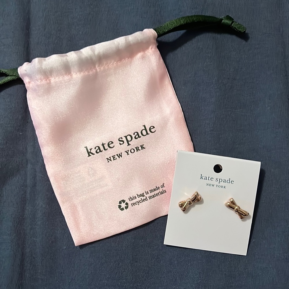 Kate spade rose gold bow tie earrings NWT